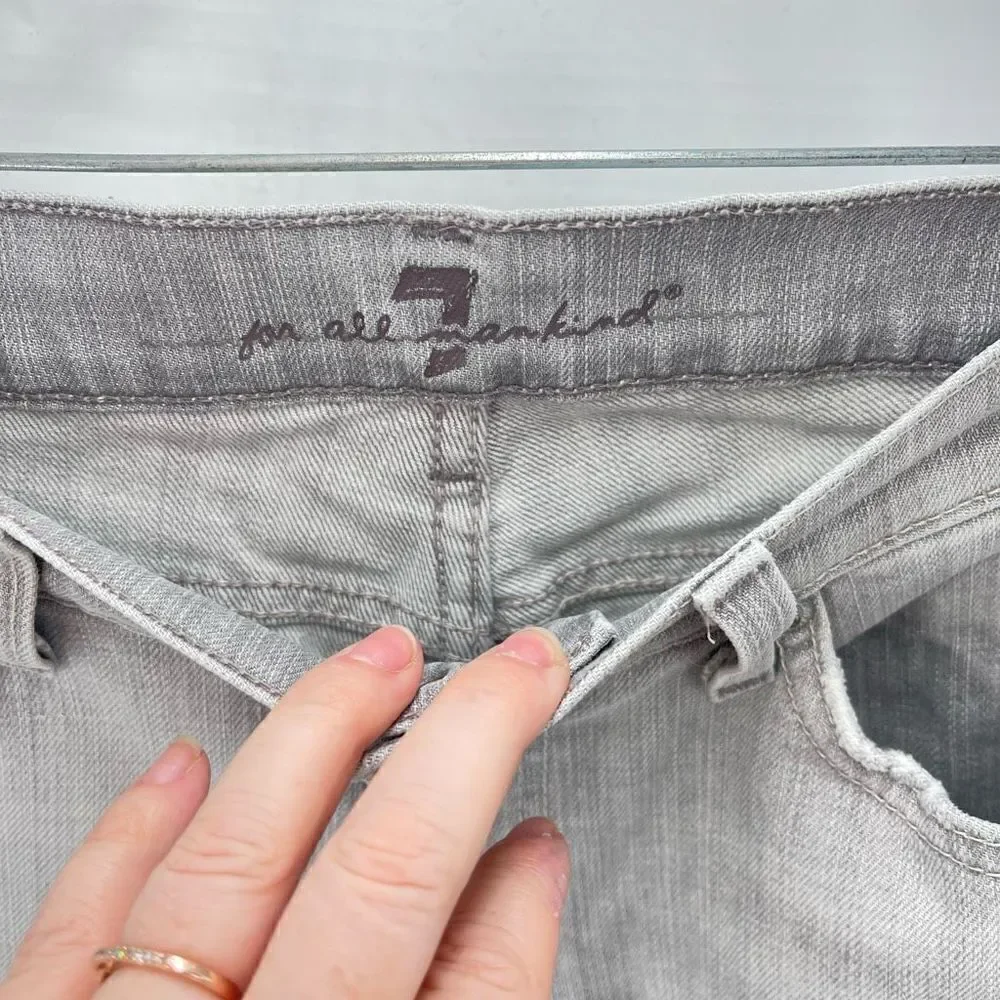 7 for all Mankind Womens Skinny Jeans 5 Pocket Cotton Blend Mid Rise Gray 29